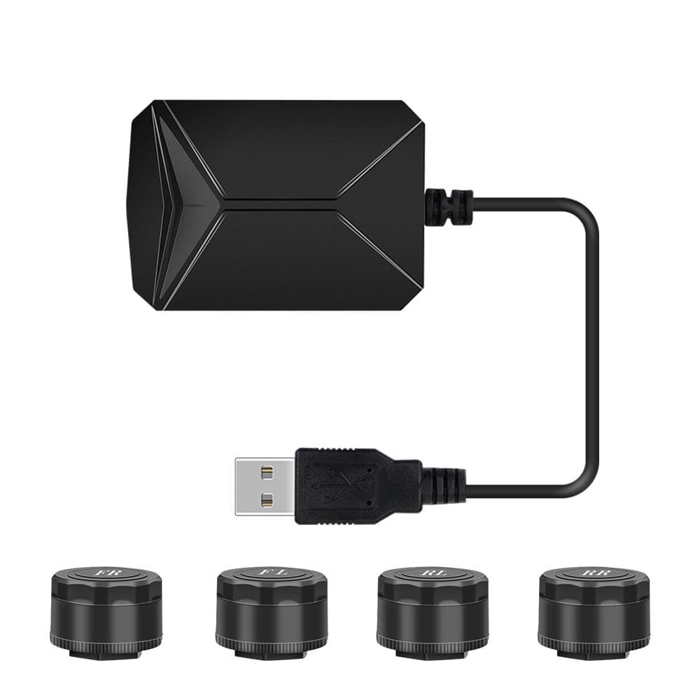 USB Android TPMS Tire Pressure Monitoring System Voltage Monitor Android Navigation Monitoring black