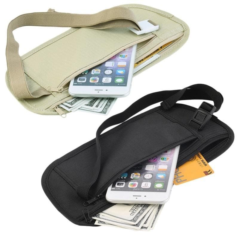 Waterproof Fanny Pack Waist Bag Men Running Women Bag Belt Zipper Money Pouch Bag Travel Mobile Phon khaki