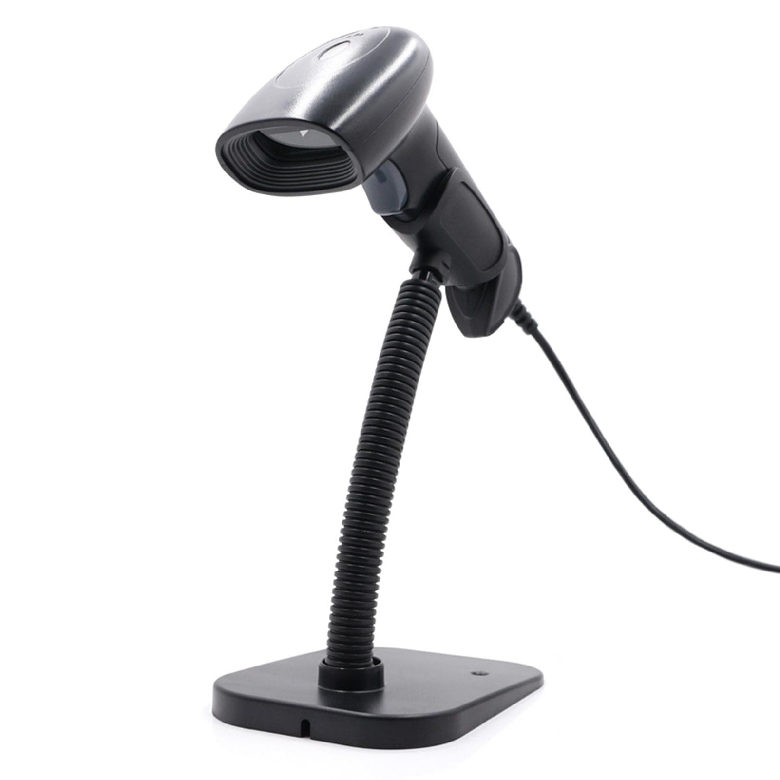 USB Barcode Scanner 1D 2D QR Handheld Wired Bar Code Reader with Stand Support Screen Code black