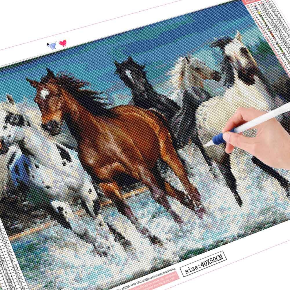 Diamond Painting Animal Horse Home Decoration Cross Stitch Full Drill Square Embroidery 20X30CM