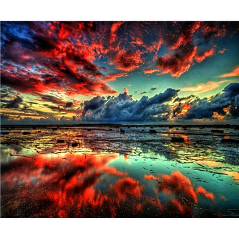 5D DIY Diamond Embroidary Full Round Drill Mosaic Cross Stitch Seascape Sticker Home Decor 20X30CM