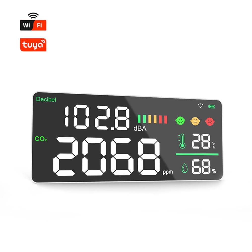 Tuya Wifi Wall-mounted Digital Decibel Meter Carbon Dioxide Meter Temperature and Humidity Tester Tuya WiFi Decibel Meter multicolour