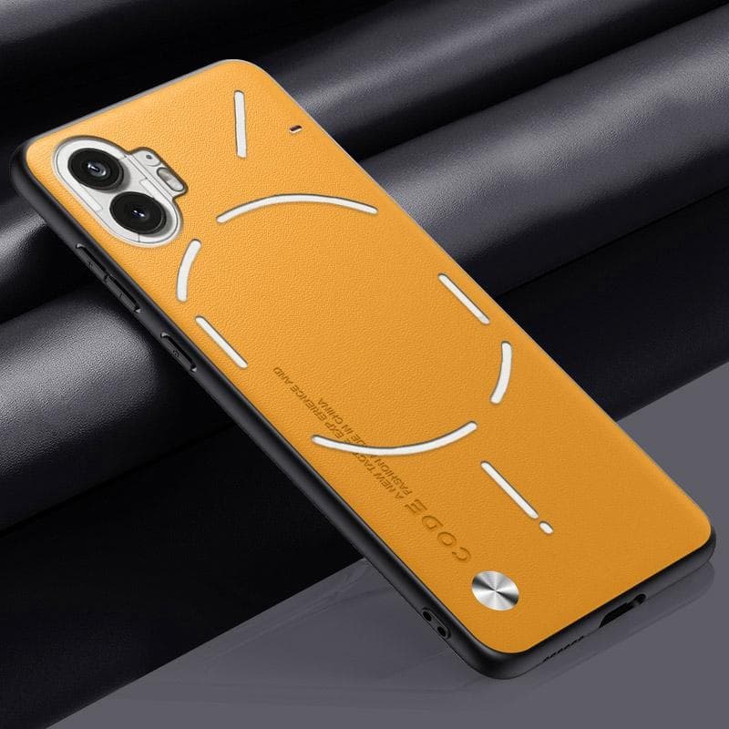 Luxury PU Leather Case For Nothing Phone 2 Two Back Cover Matte Silicone Full Protection Phone Case For Nothing Phone2 5G Coque For Nothing Phone 2 yellow