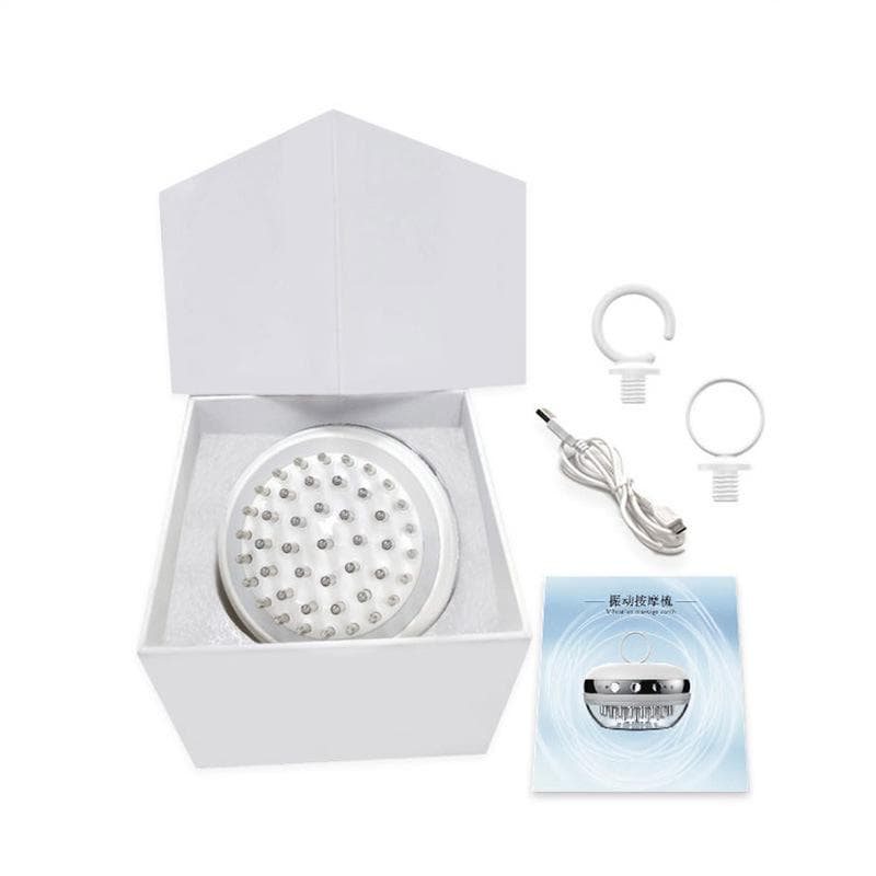 Vibration Massage Comb Hair Conditioner Introducer Head Massager Hair Care Scalp Color Light Hair Health Instrument Dosing white