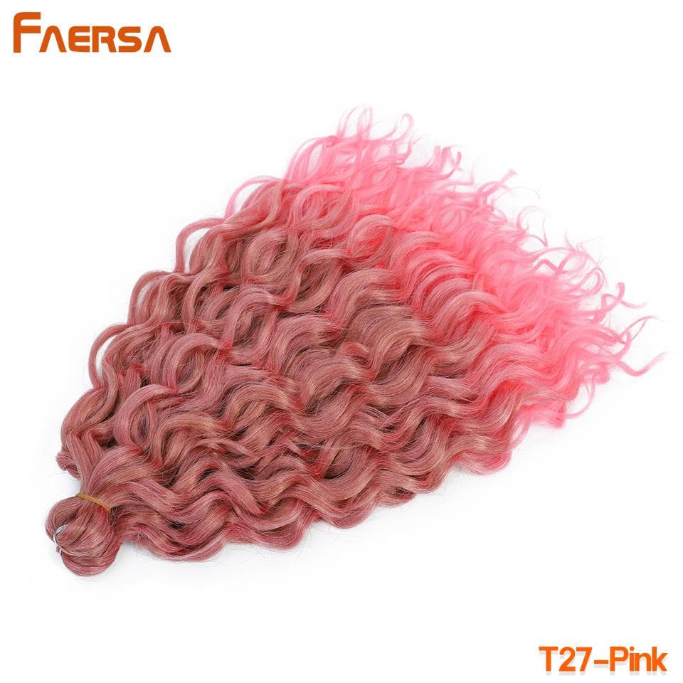 Ocean Wave Crochet Hair Deep Wave Hawaii Curl Crochet Braids Synthetic Braiding Hair Extensions Ombre Blonde 18Inch African Curls 18inch