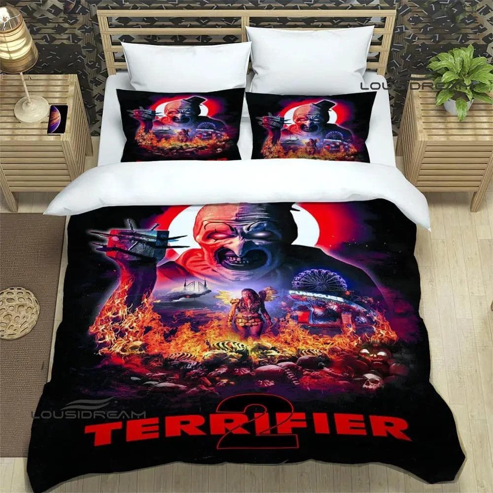 Terrifier horror printed Bedding Sets exquisite bed supplies set duvet cover bed comforter set bedding set luxury birthday gift 70x133cm 2pcs