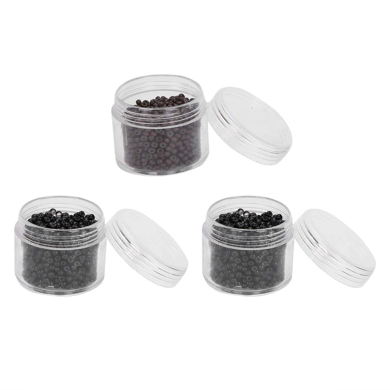 3 Bottles 3.0mm Silicone Micro Links Rings Beads Small Comfortable Hair Extension Tool (1#3#5#)