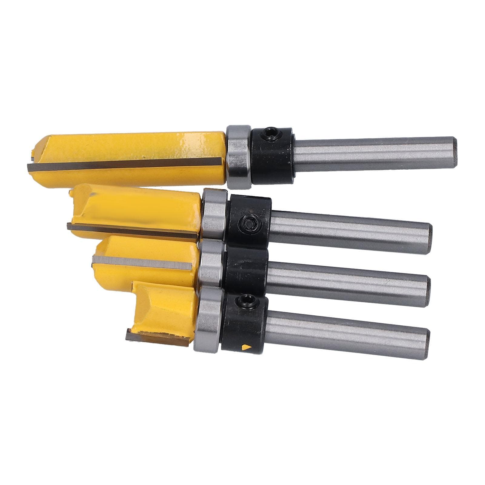 4Pcs Flush Trim Router Bit Pattern Straight Bearing Milling Cutter 12in Diameter 14in Shank