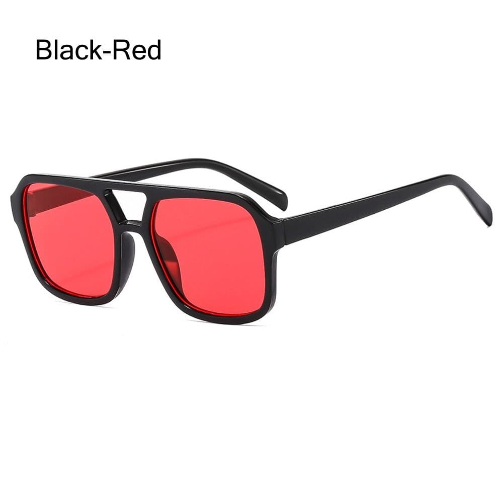 Fashion Square Aviation Sunglasses UV400 Protection Vintage Big Frame Shades for Women Men Ins Style Black