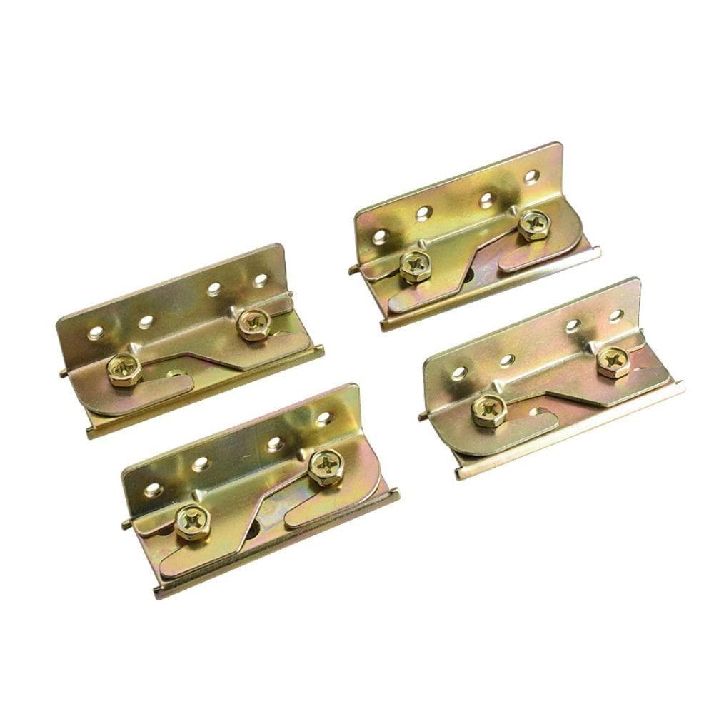 4 Sets Footboards Hold Bed Rail Brackets Heavy Duty Non-Mortise Bed Frame Connectors Footboards 4 Sets