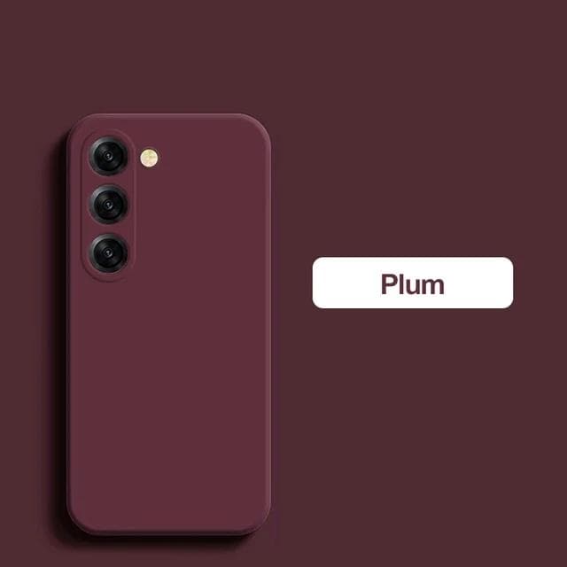 S23 S22 Ultra Plus Case Liquid Silicone Full Protection Soft Cover For Samsung Galaxy S24 S23 S22 S 23 Ultra Plus S23Ultra S24 Ultra plum