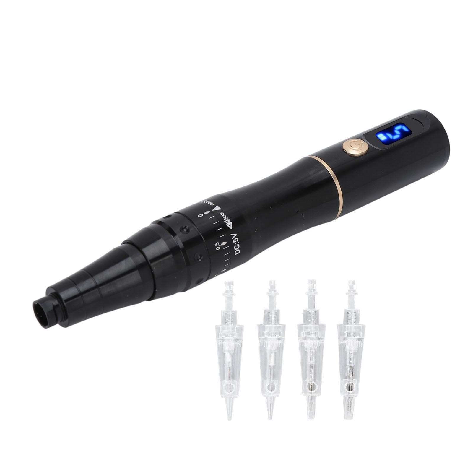 Microblading Machine Rechargeable Portable Eyebrow Lip Eyeliner Tattoo Machine Pen Black 100‑240V EU Plug black