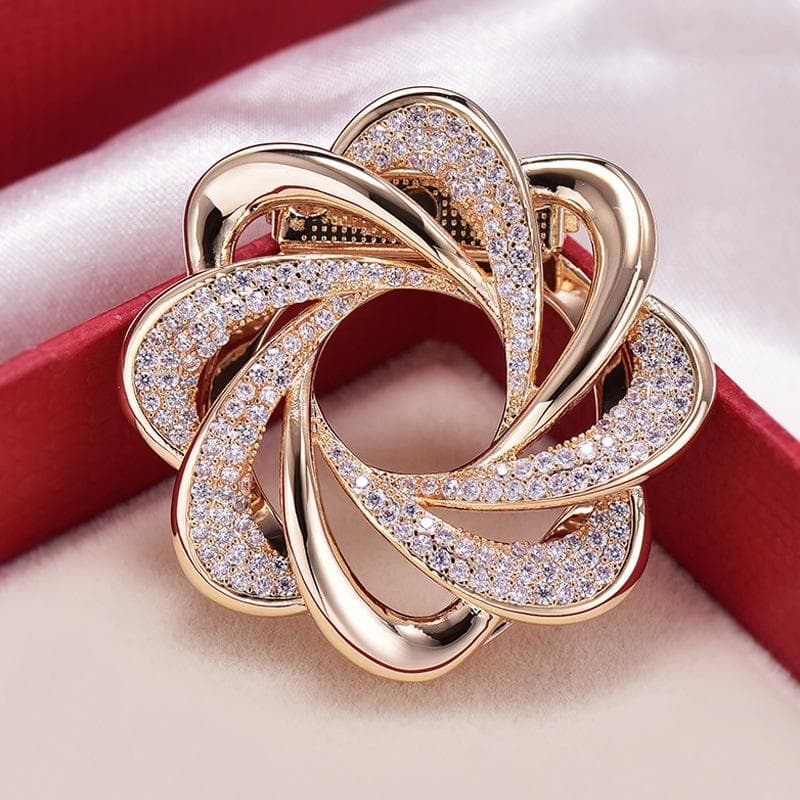Elegant Diamond-Studded Brooch and Scarf Buckle - Versatile High-End Pin for Women