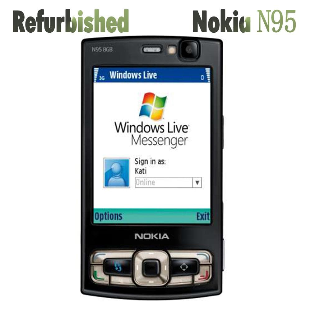 Refurbished Nokia Original Nokia N95 8GB 3G Wifi Slide Mobile Phone Simple Set black