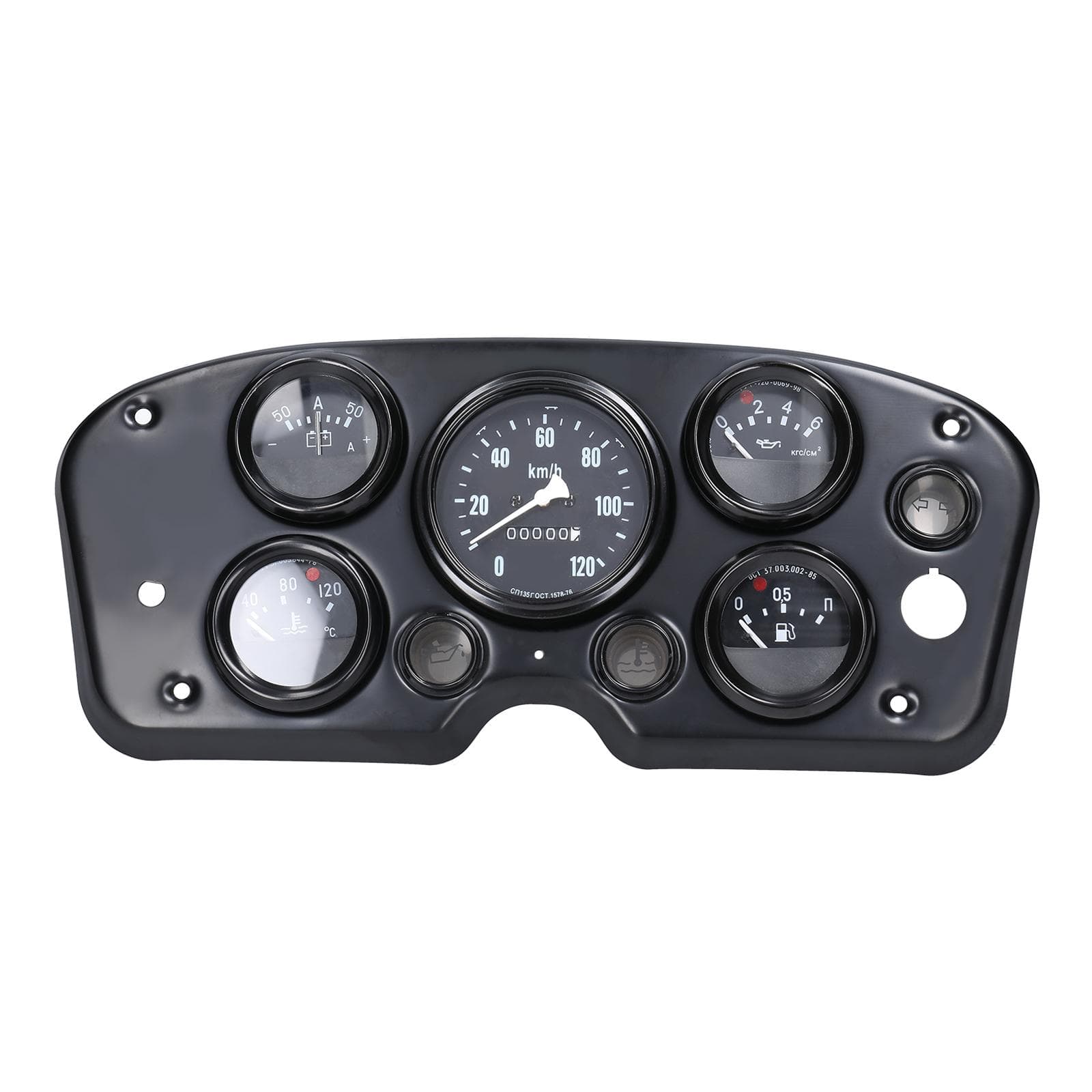 5 in 1 MultiFunctional Car Speedometer Fuel Gauge Oil Pressure Gauge Water Temperature Gauge black