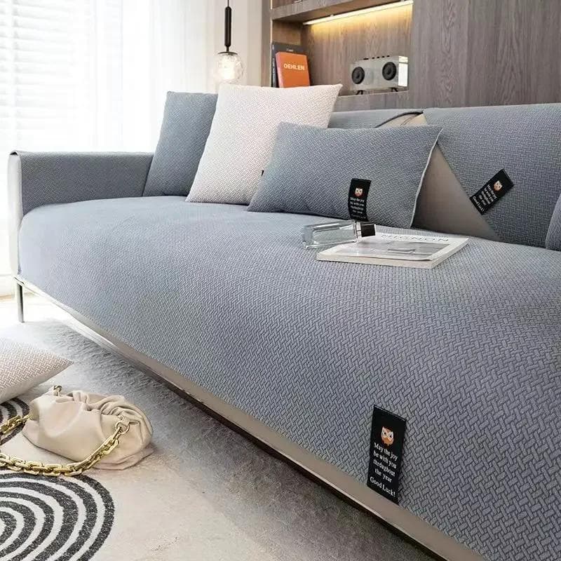 Luxury Diagonal Grid Sofa Cover Europe Four Season Universal Chenille Sofa Cushion Slipcover Non-slip Sofa Towel for Living Room 70x70cm 1pcs