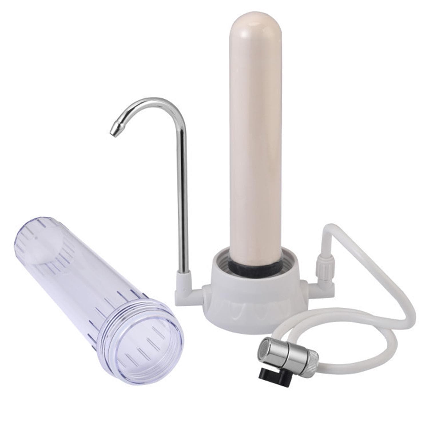 Countertop-Wasserfilter-Hahn-Wasserfilter keramischer Patronen-Wasserhahn silver