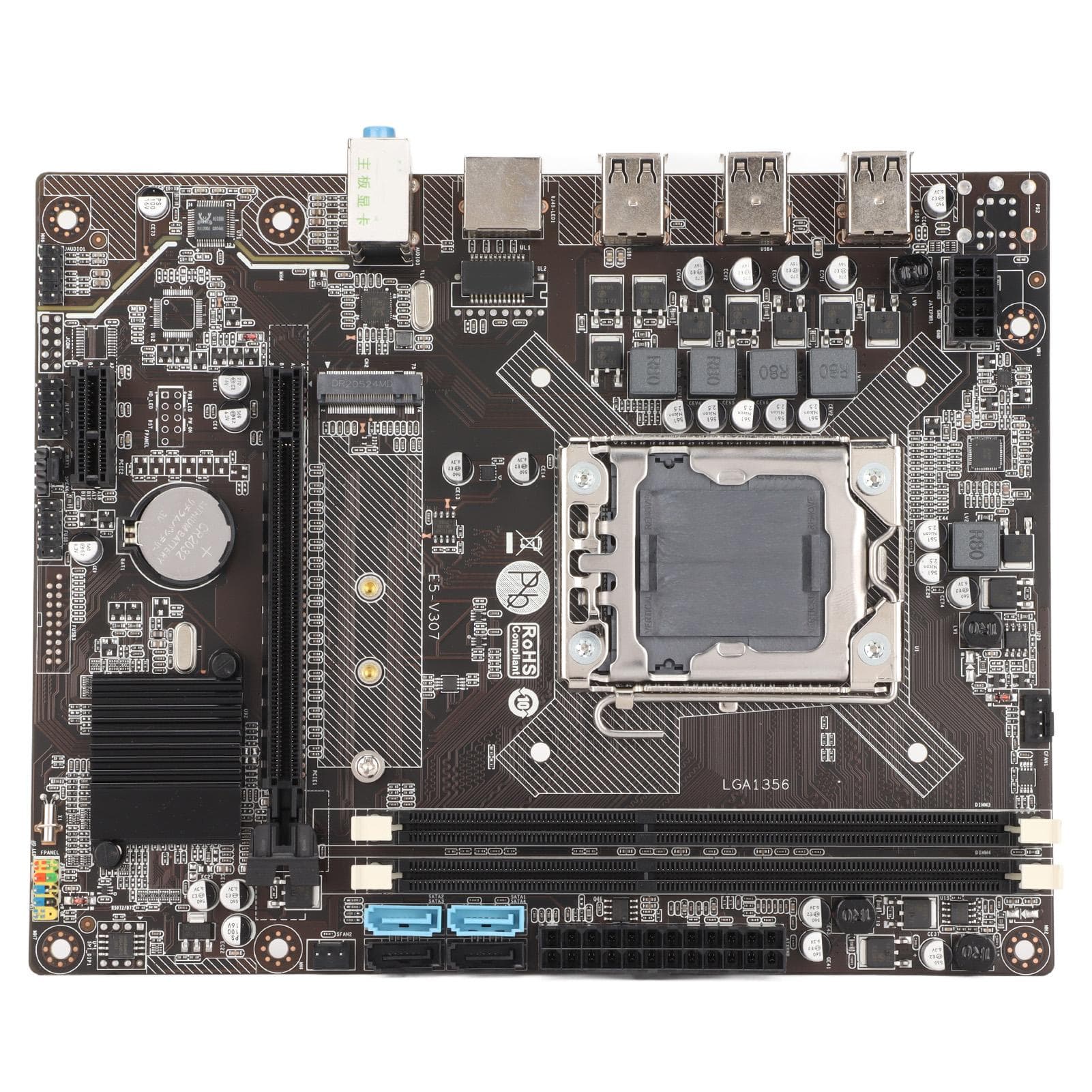 PC Motherboard 6 Core HM65 Chip Motherboard CPU Combo with Baffle SATA Cable For LGA 1356 for Intel