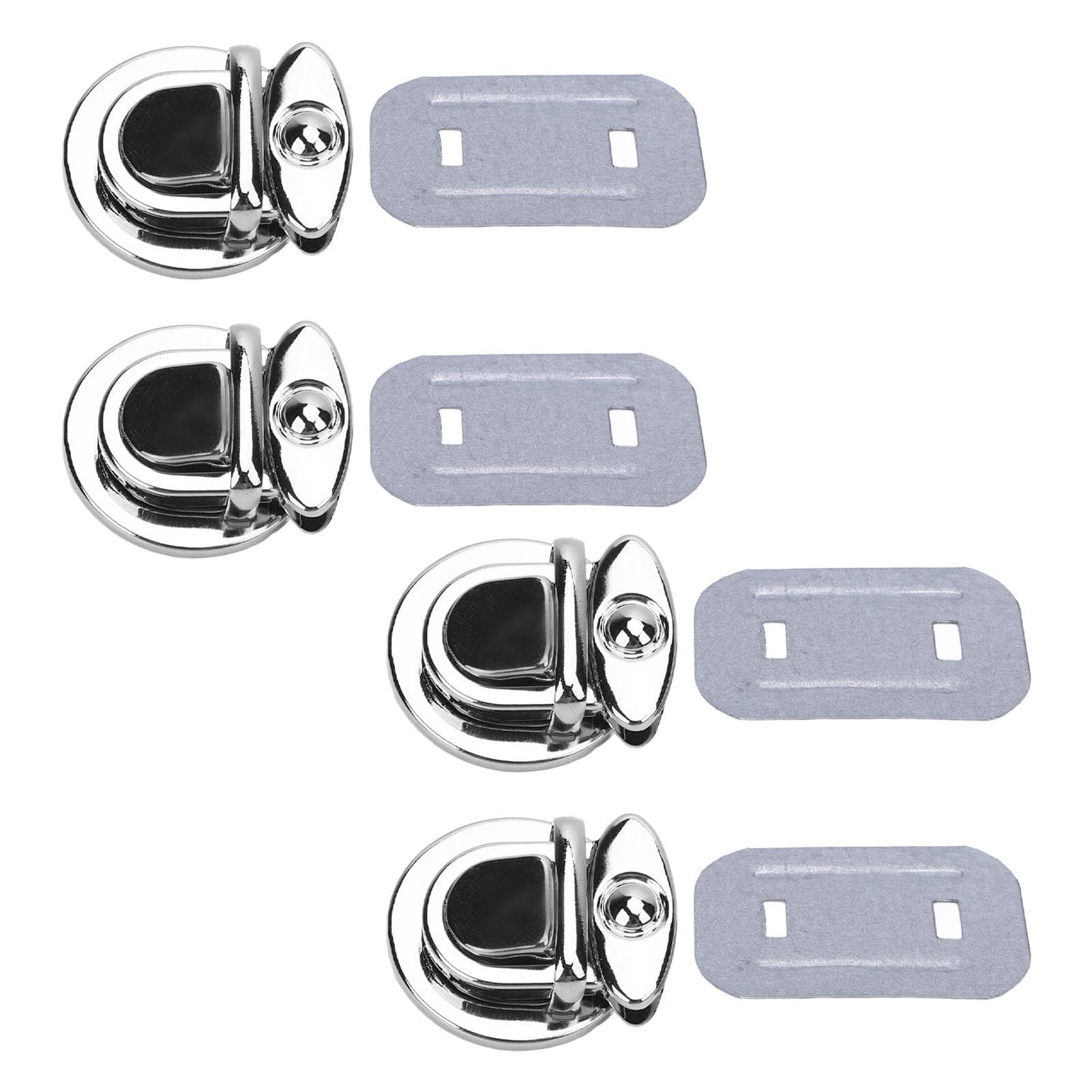 10 Sets Purse Press Lock Silver 25mm Width Metal Tuck Lock Clasp Catch with 30x39mm Baseplate for