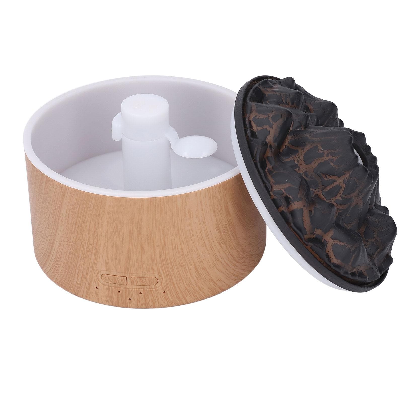 LED Light Diffuser Humidifier 330ml Dual Color Light 4 Timers Volcanic Flame Humidifier Diffuser