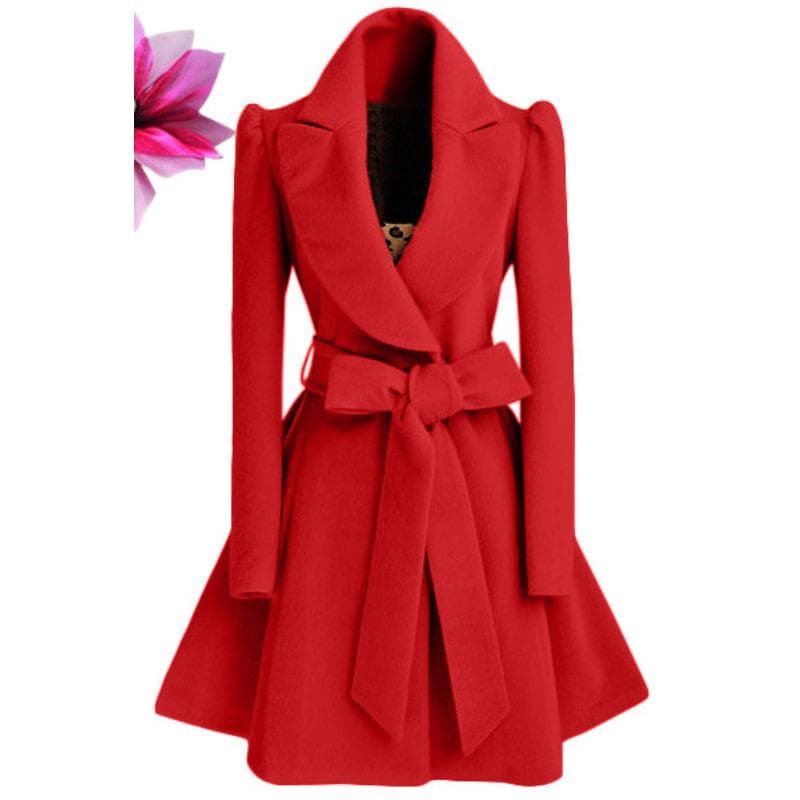 Wool Jacket Waist Slim Woolen Coat Trench Coat M