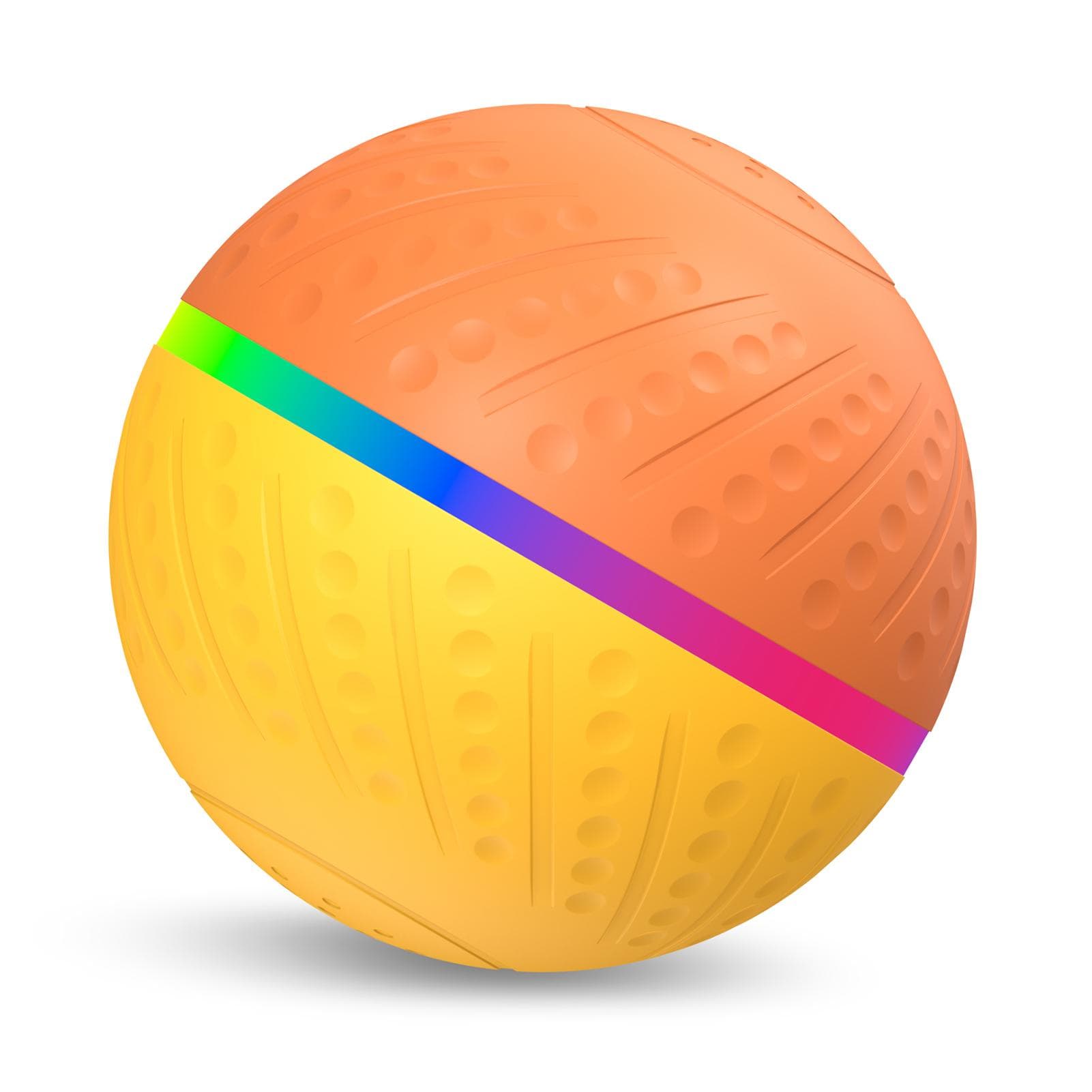Toy Ball for Pets - Interactive Dog Toys Jolly Ball Herding Ball for Dogs - Dual Mode Design No Remote Control orange/yellow