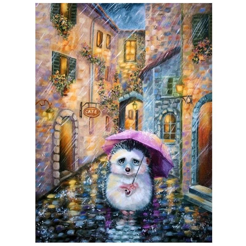 Diamond Mosaic Animal 5d Diy Diamond Painting Pitiful Hedgehog Picture 20X30CM