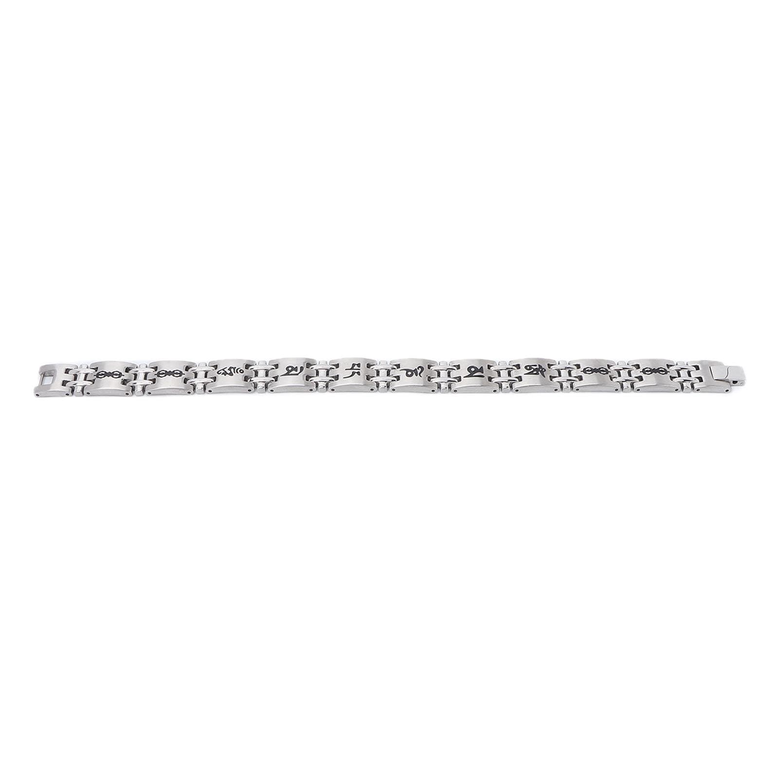 Men Magnetic Bracelet Fashionable Silver Titanium Steel Black Magnet Therapy Bracelets