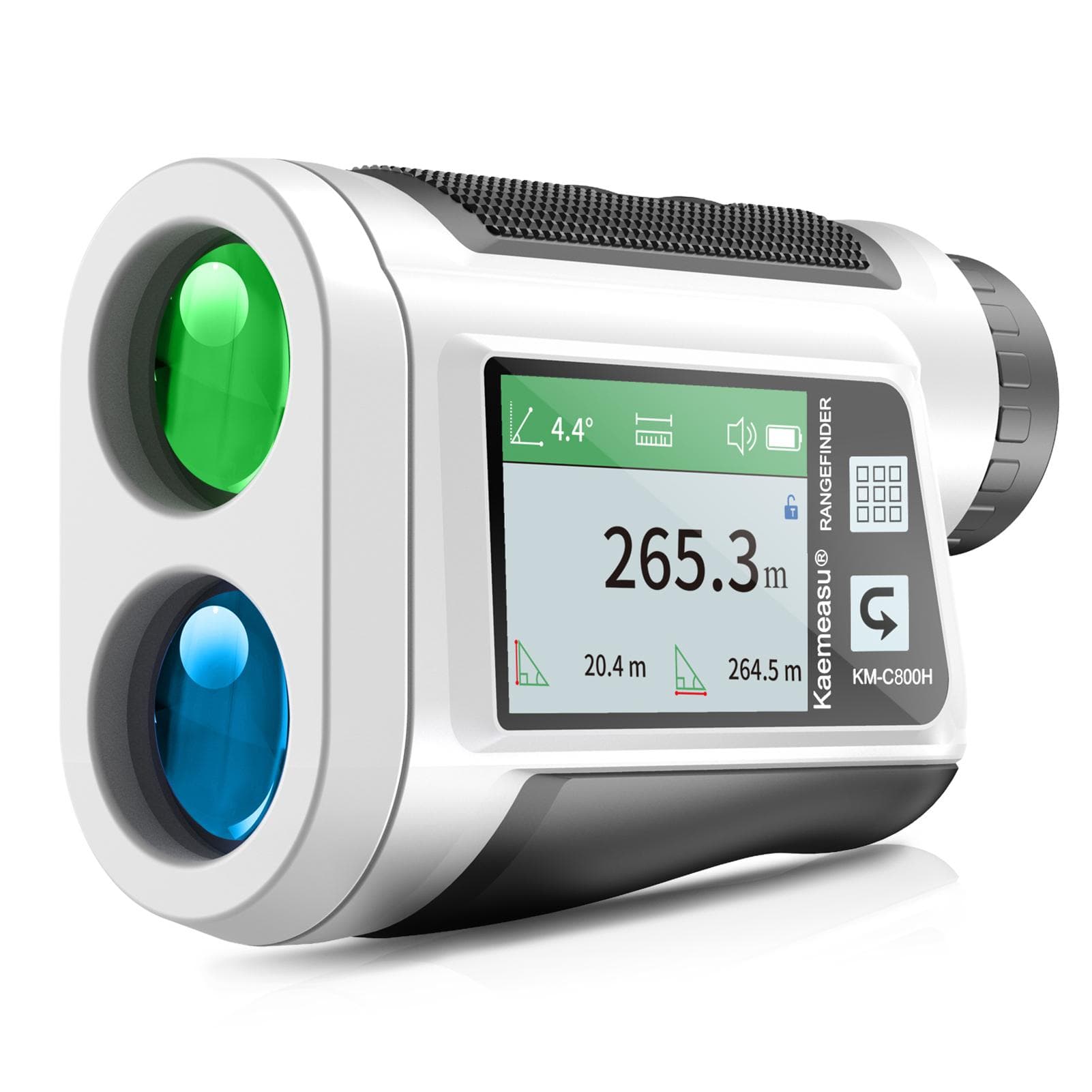 Golf Rangefinder with LCD Touch Screen 6X Magnification 600M / 800M USB Rechargeable Range Finder 800 m white