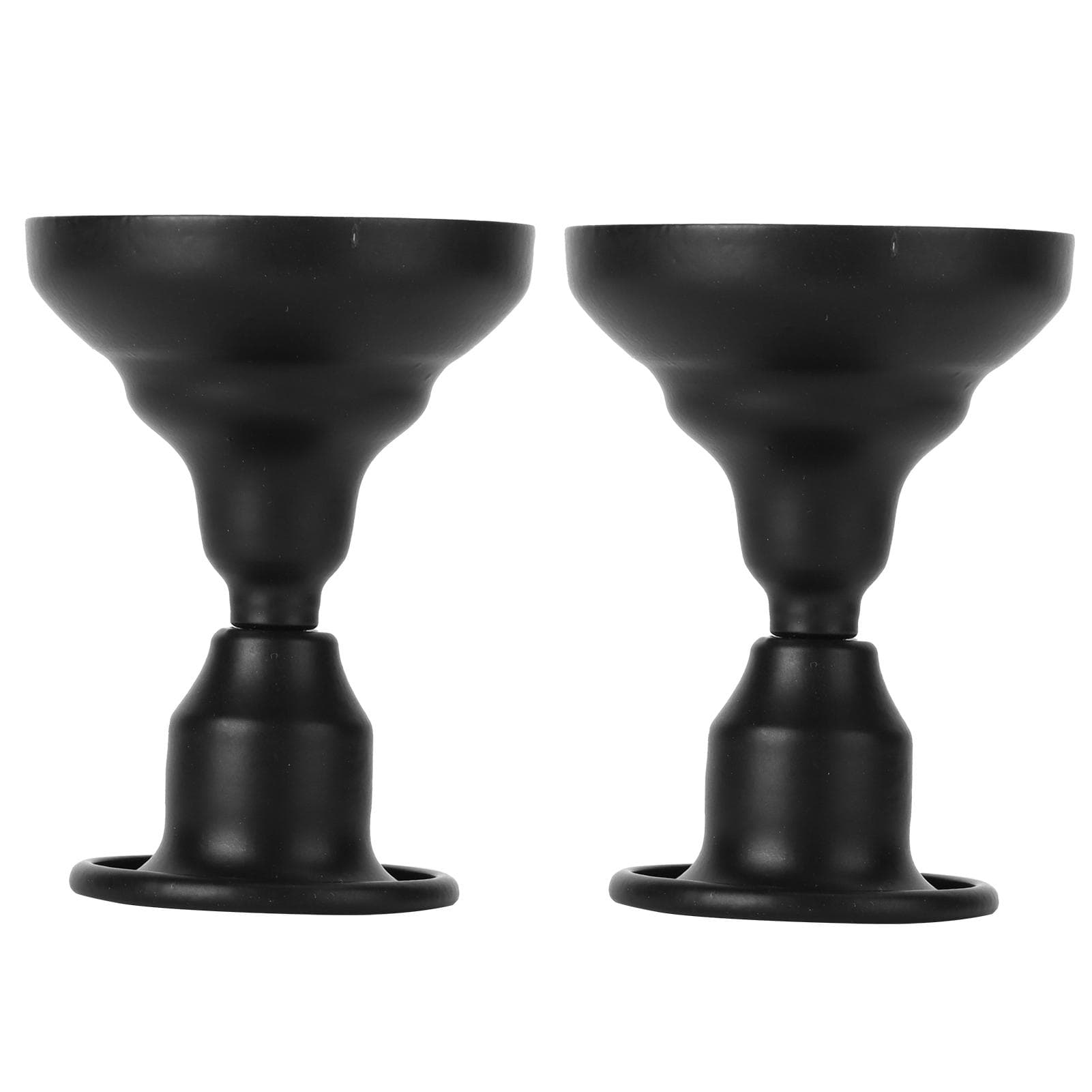 2Pcs Candle Holder EuropeanStyle Simple Retro Mini DualUse Candlestick for Desktop Decorations black