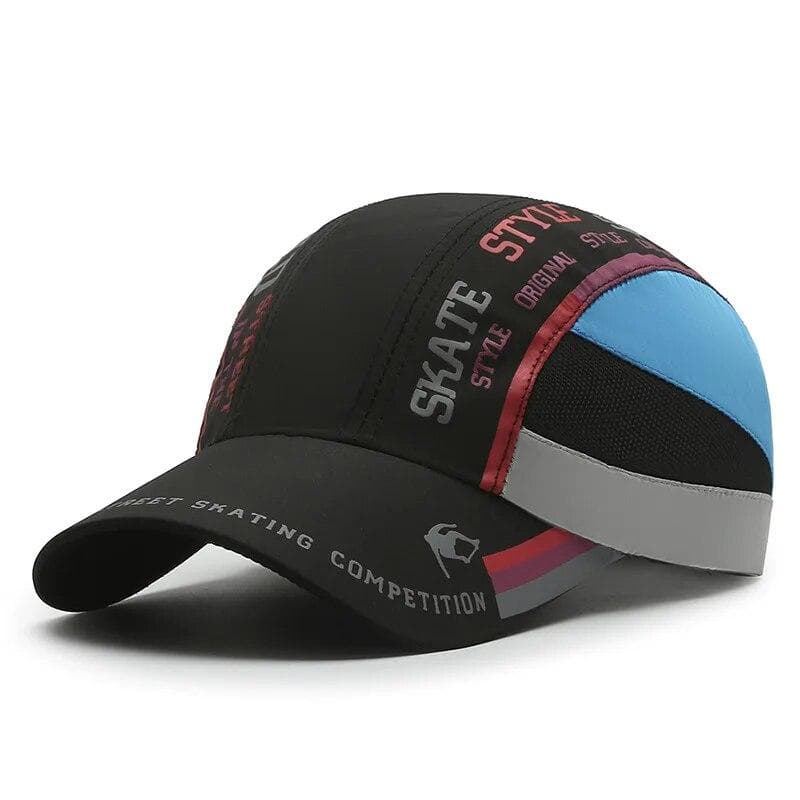 Summer Quick-Drying Hat Men's Print Stitching Baseball Cap, Outdoor Sports Visor, Women's Tennis Hat, Adjustable Sun Hat Adjustable black