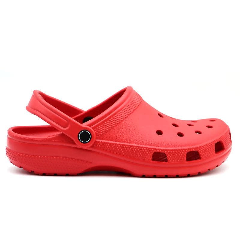 Summer Cross-Border Bestseller: Men's Classic Beach Footwear & Women's Baotou Sandals - European & American Style Garden Shoes 43/44=Men's 10/Women's 12 red