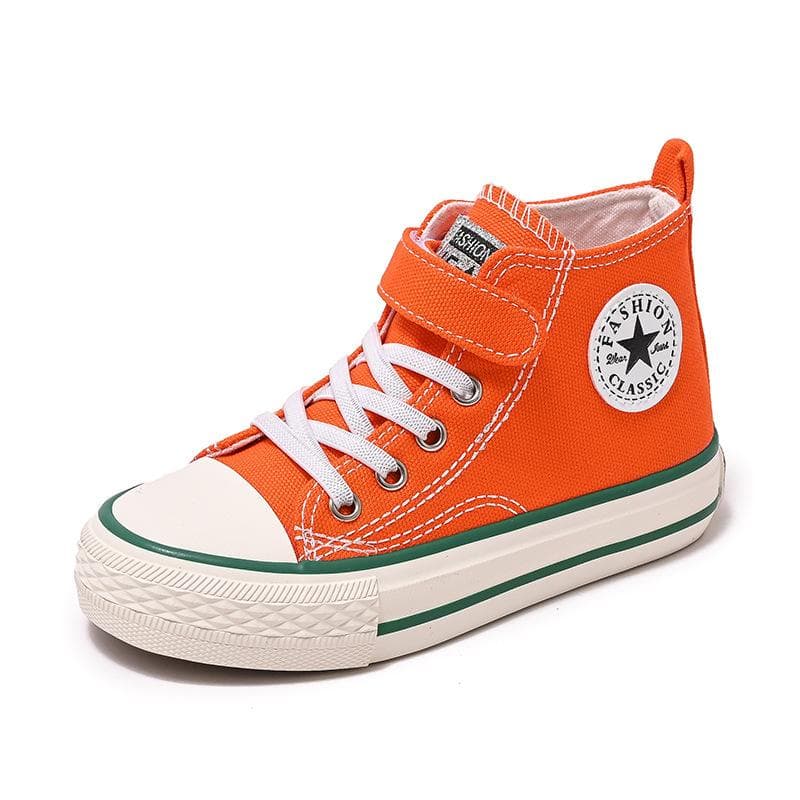 Children's High-Top Canvas Shoes Boy's Cloth Shoes Girls' Sneakers 29 orange