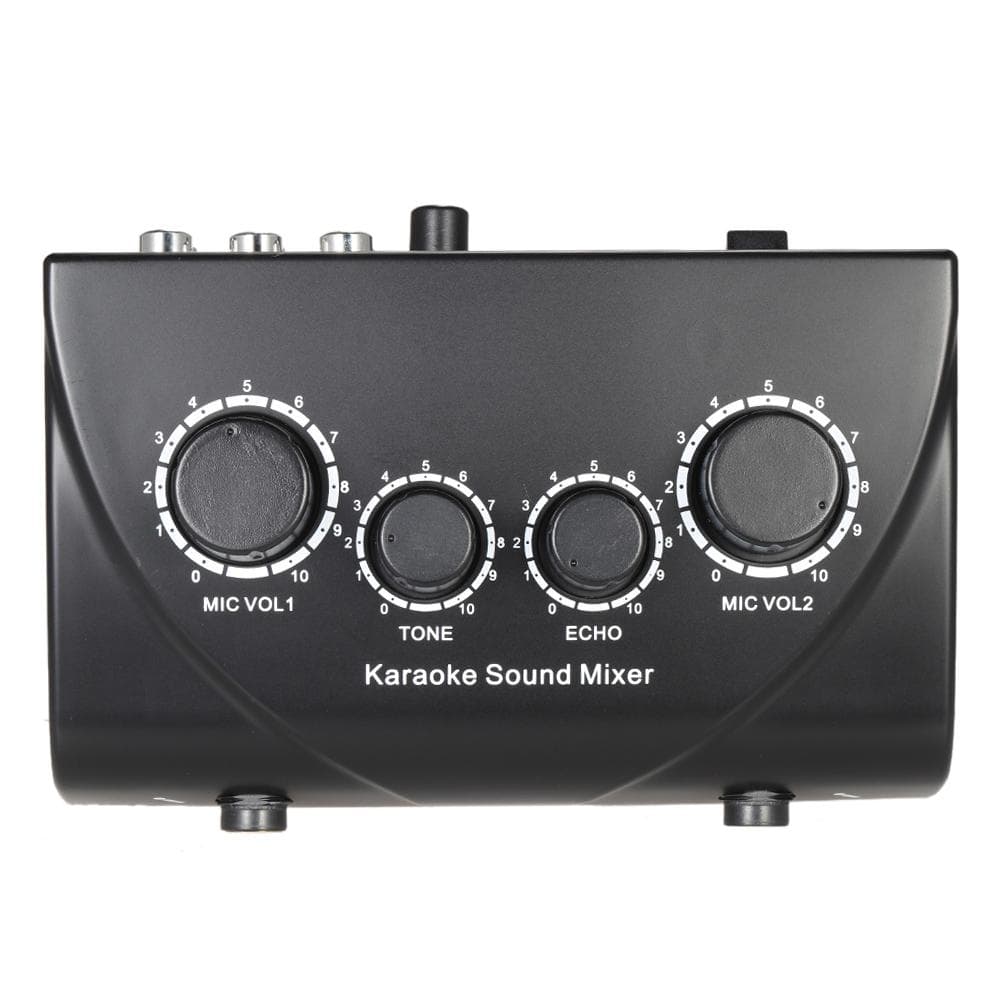 Karaoke Sound mixer Dual Mic inputs avec cable EU EU Plug black