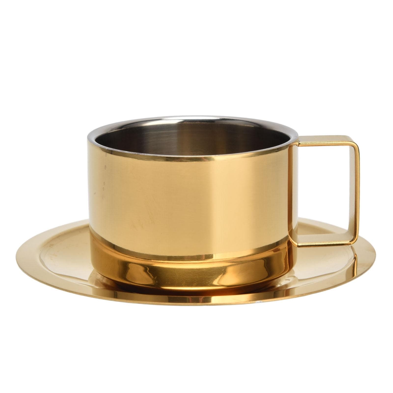 Coffee Cup Gold Fashionable Design Wearable Convenient Practical Stainless Steel Saucer for Home L(for 6.5-9kg)