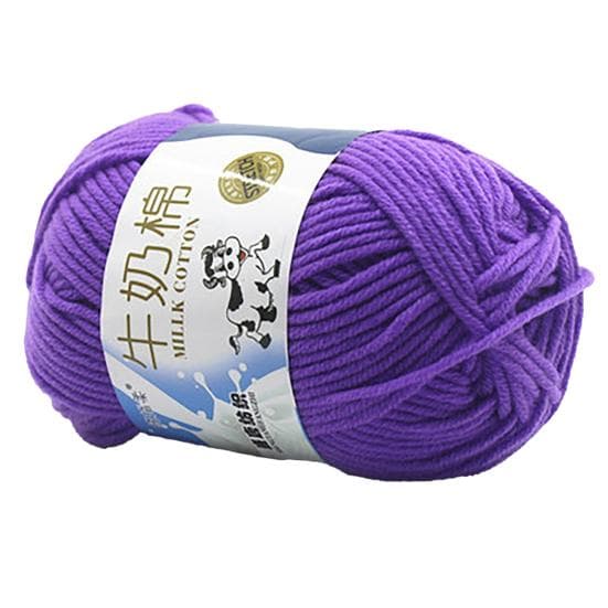1 Roll 5-strand Wool Yarn Soft Warm DIY Beginner Needlework Hand Knitting Crochet Yarn Ball for Sewing Shop purple
