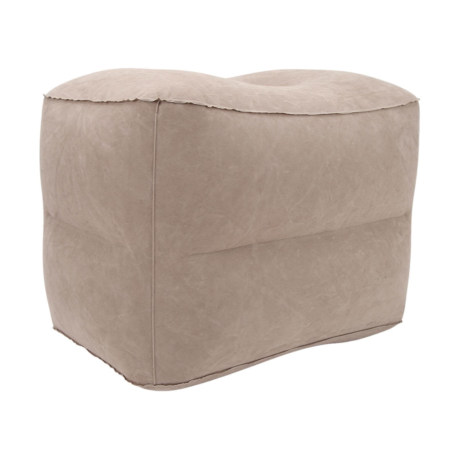 Foot Rest Pillow Inflatable Two Layer Single Air Valve PVC Flocking Portable Reducing Fatigue