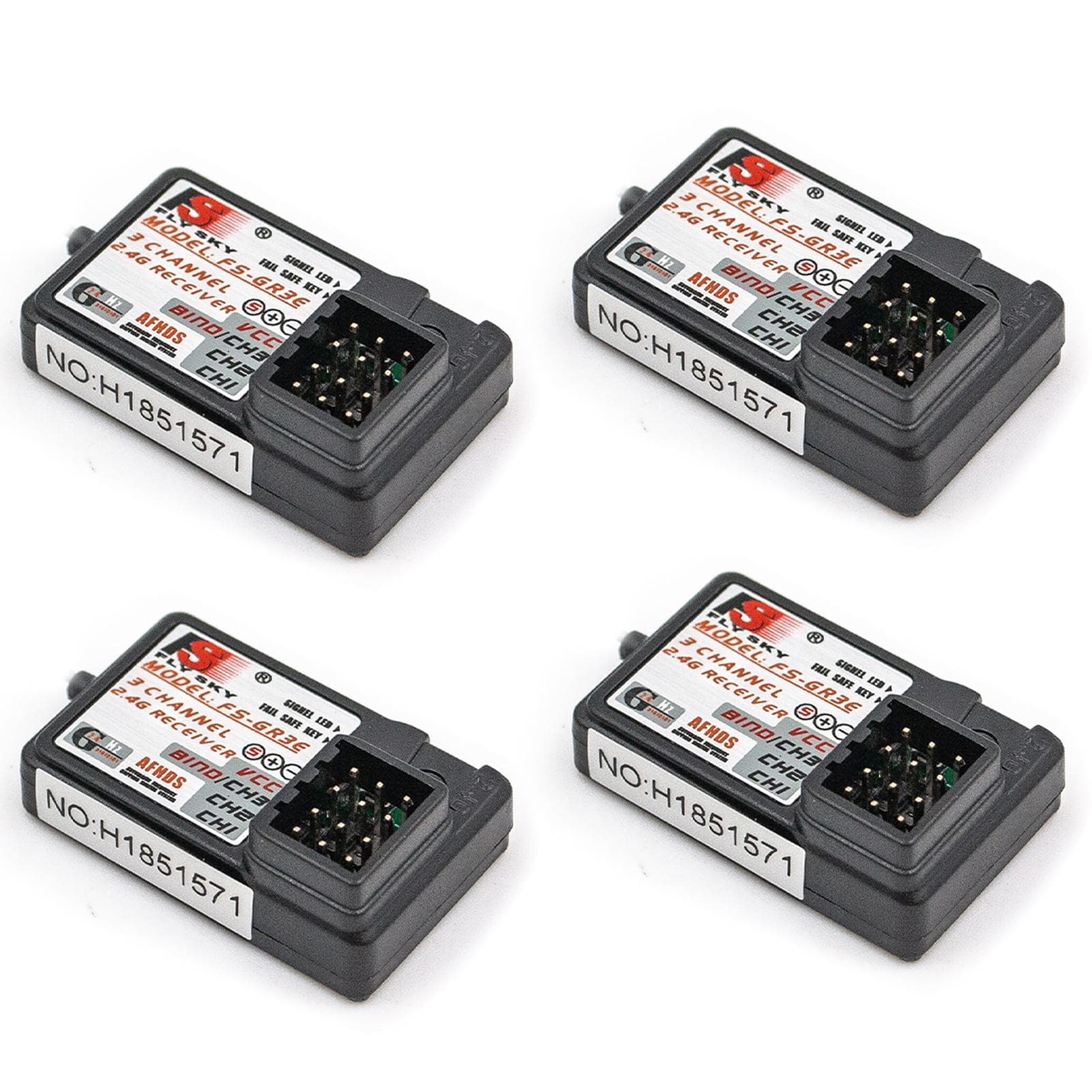 4PCS Flysky FS-GR3E AFHDS 2.4G 3CH Receiver for FS-GT2 FS-GT2B FS-GT3B FS-GT3C FZ-IT4S RC Car Boat 4pcs