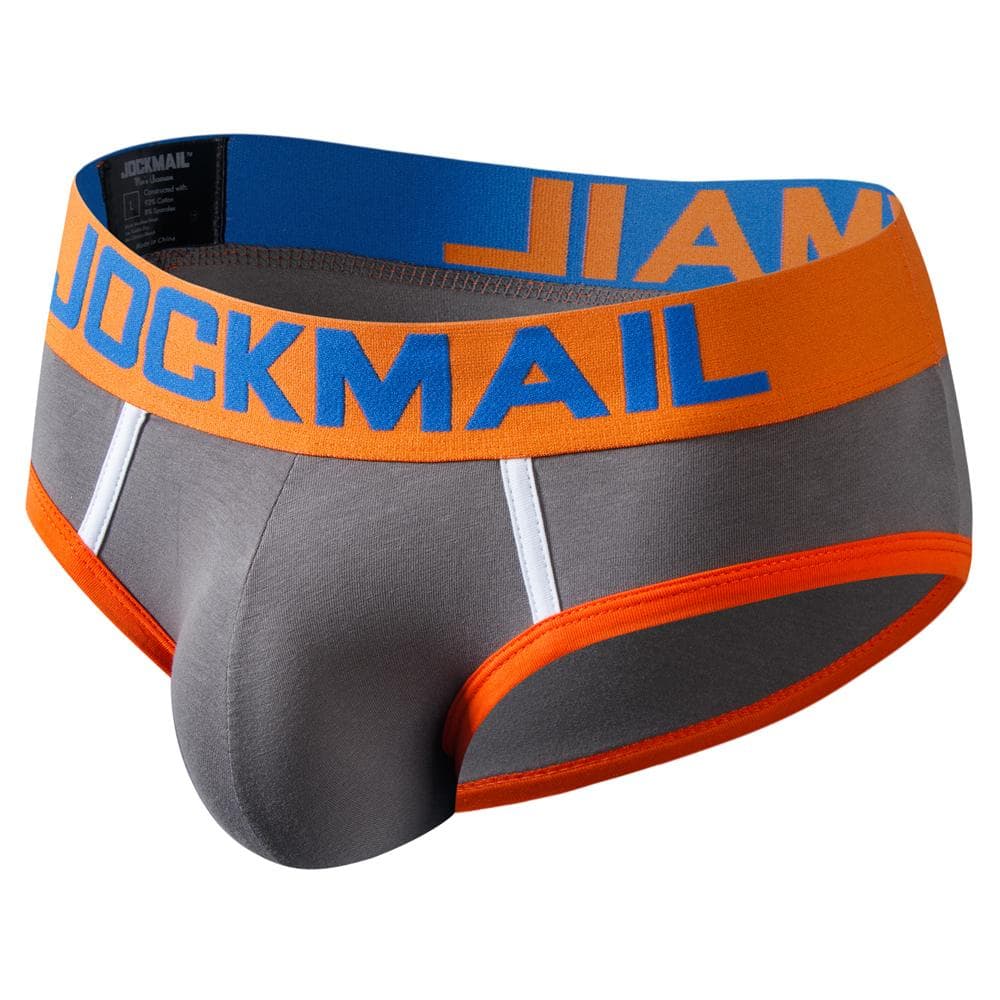 Briefs JOCKMAIL Cotton Contrasting Color Design Men's Underwear L grey