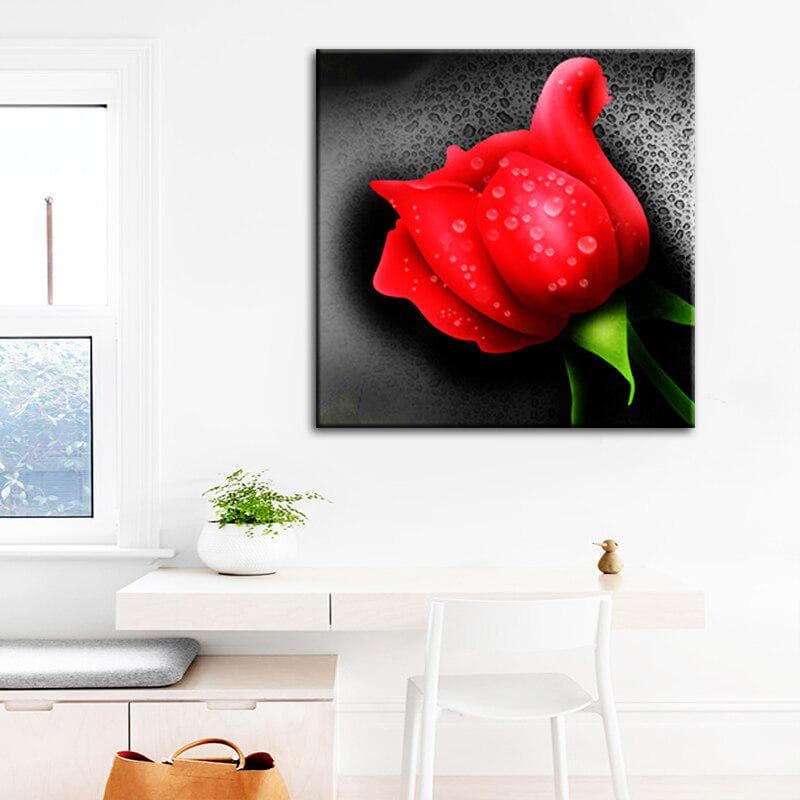 Full diamond painting Red Rose Painting Flowers DIY 5D Diamond Embroidery 30x30CM