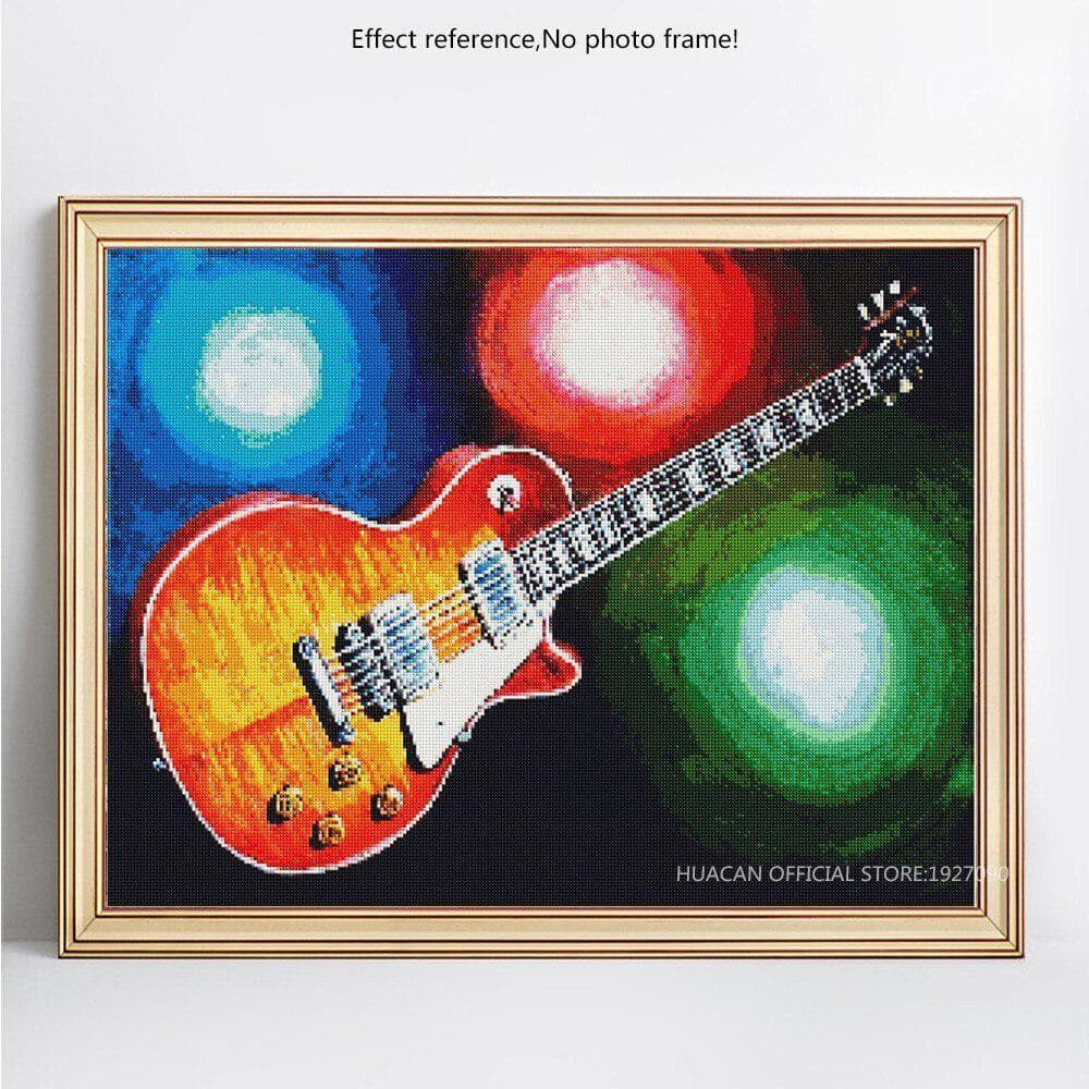 5D Diamond Painting Full Round Guitar Embroidery Sale Picture Rhinestone Diamond 20X30