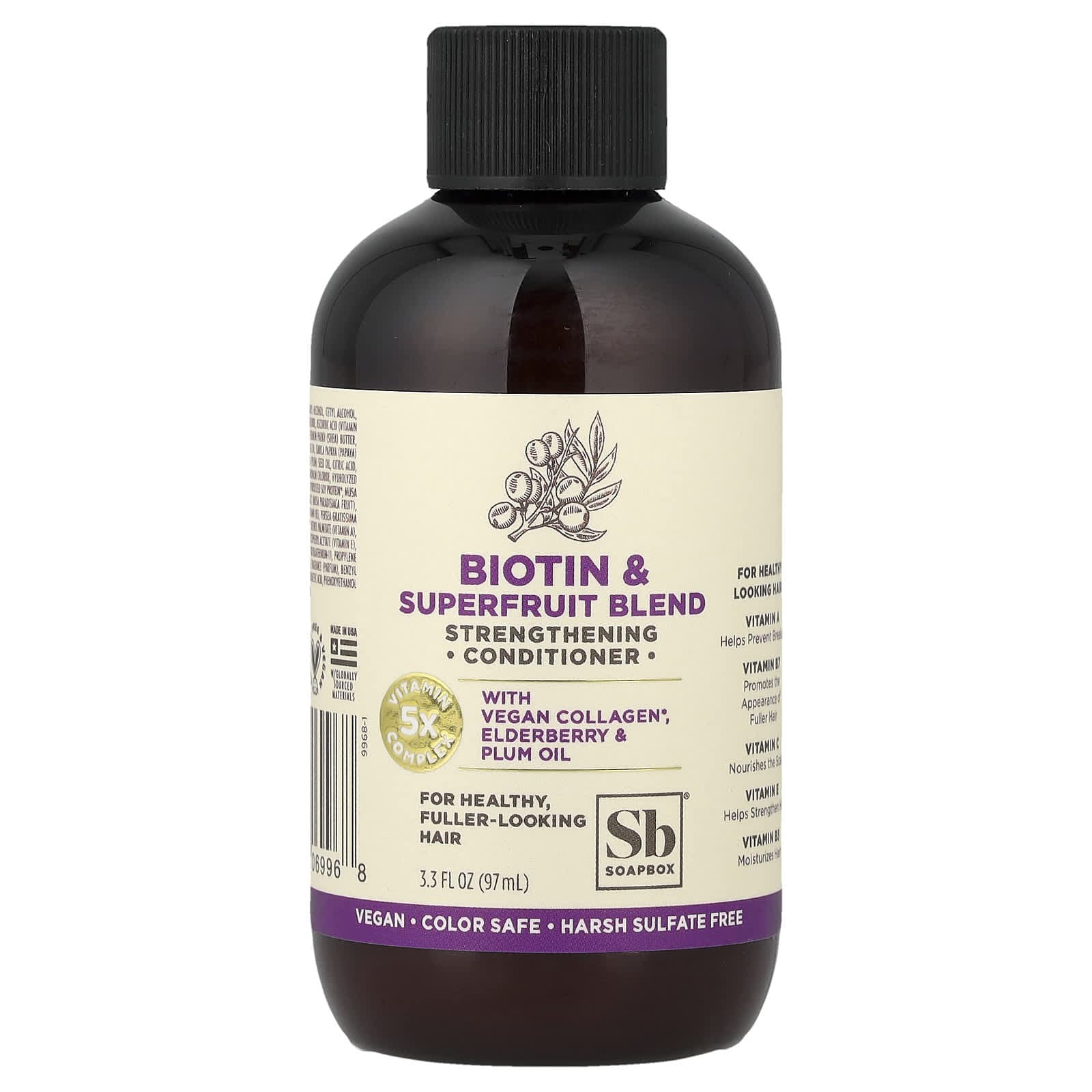 Soapbox, Strengthening Conditioner, Biotin & Superfruit, 3.3 fl oz (97 ml)