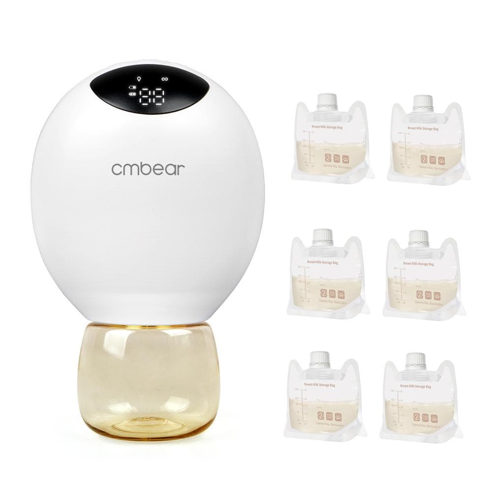 cmbear ZRX-0205 Wearable Breast Pump for Breastfeeding Portable Electric Breast Pump Hands Free 3 white