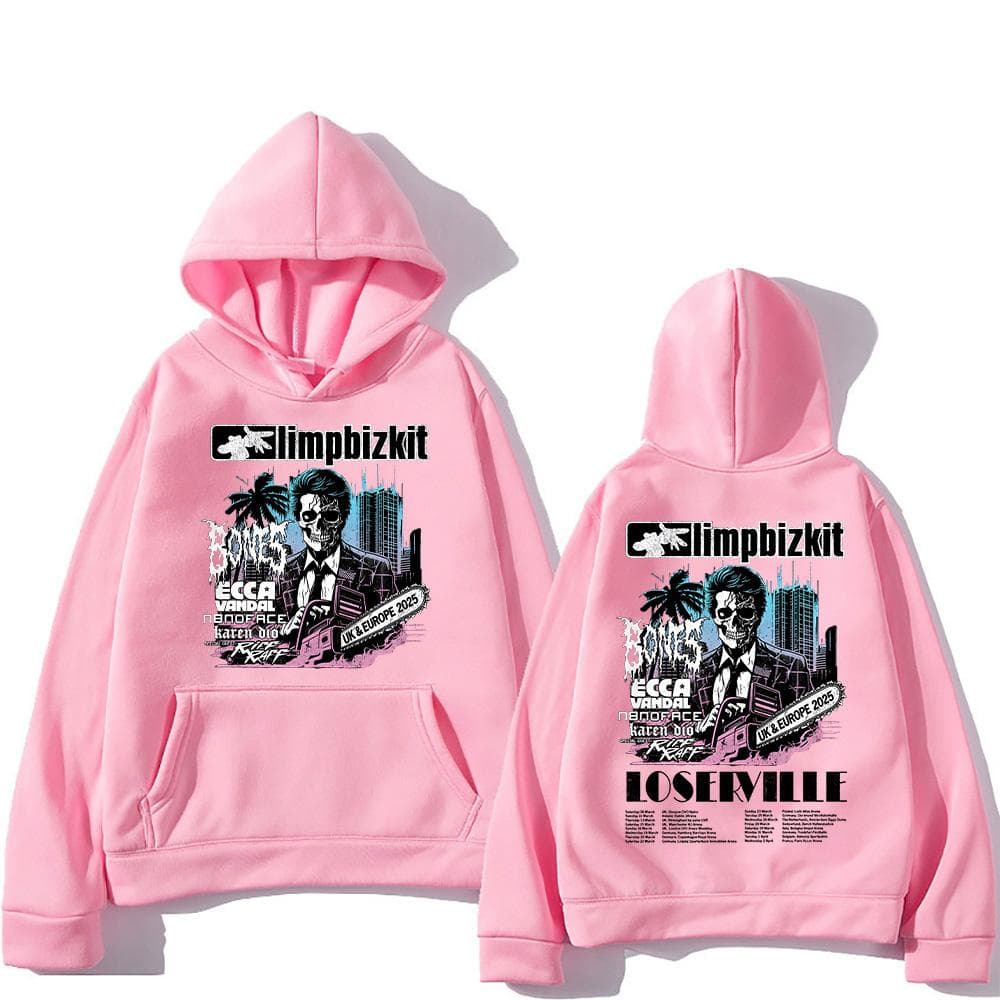 Limp Bizkit Pullovers UK and Europe Tour Graphic Printing Sweatshirts Men Women Oversized Clothing High Street Casual Pullovers L