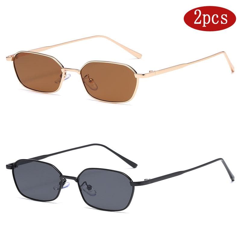 1/2pcs Women Steampunk Sunglasses Small Polygon Frame Colorful Lens Vintage Gradient UV400 Sun Glasses