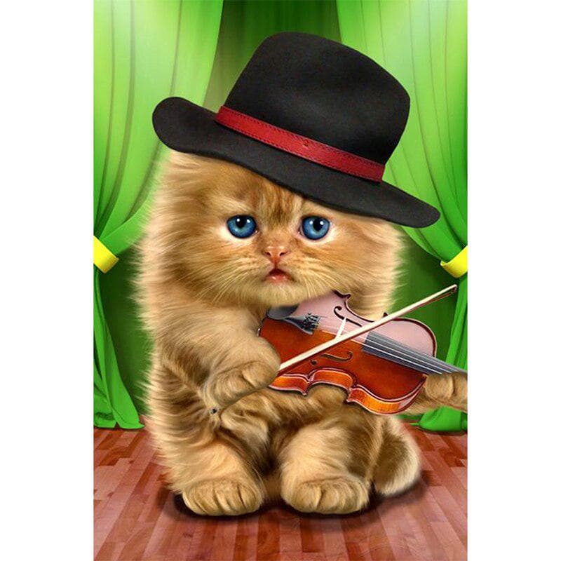 5D DIY Diamond Painting Playing Cat Square Diamond Embroidery 20X30CM