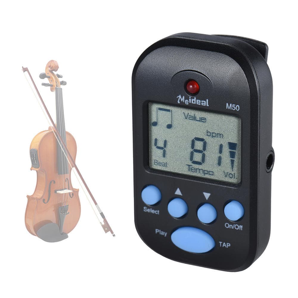 Lightweight & Mini Professional Clip on Digital Beat Metronome LCD Screen  for Musical Instrument black