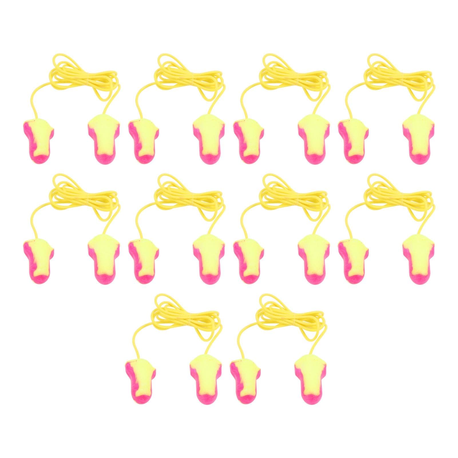 10 Pairs PU Foam Ear Plugs 32dB Noise Reduction Soft Earplugs with Cable Hearing Protect for Sturdy