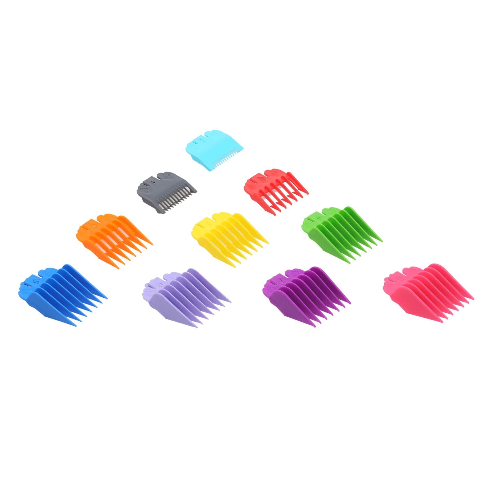 10PCS Hair Clipper Guide Comb Set for Wahl Hair Clippers Limit Combs Hair Trimmer Guards 10PCS multicolour