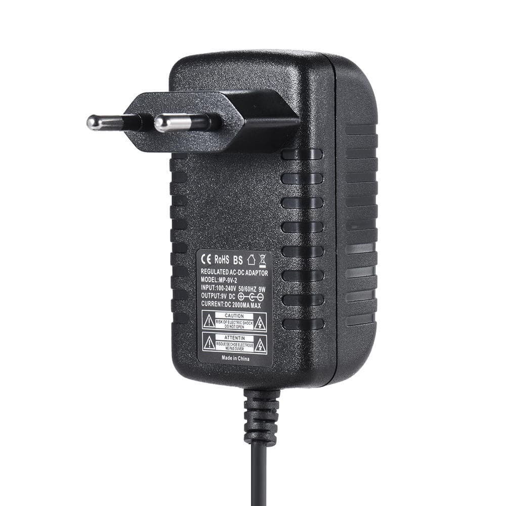 9V 2A Power Supply Adapter Converter for Guitar Bass Effect 100~240V Input UK Plug EU Plug
